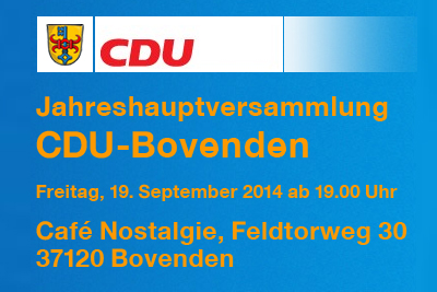 Jahreshauptversammlung CDU-Bovenden 2014 September